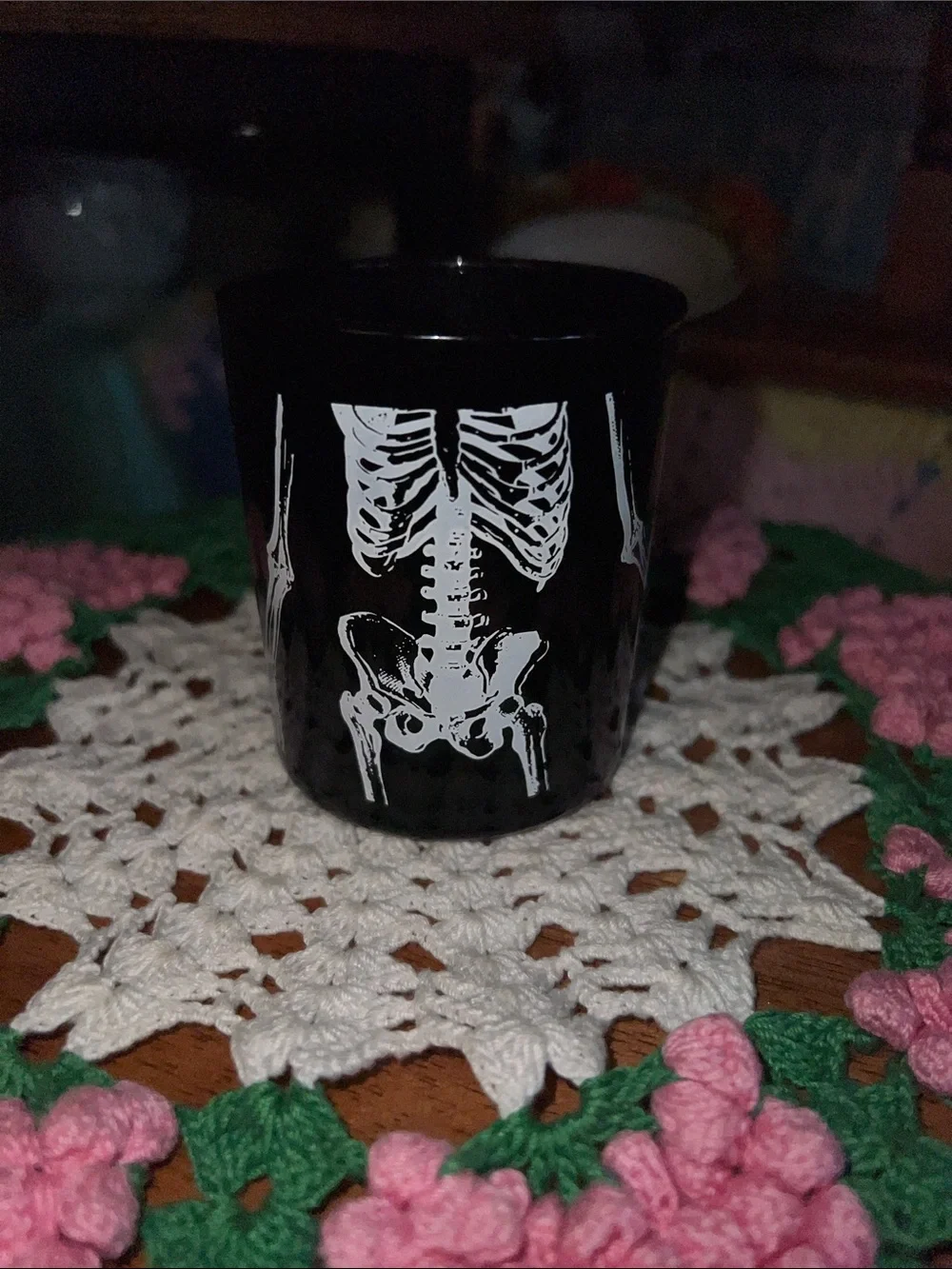 Black Skeleton Graphic Shot Glass